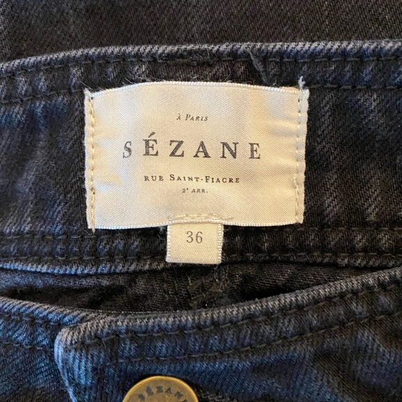 Sezane 70’s Trouser Black High-Waisted Flare Jeans - Picture 8 of 9